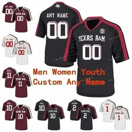 SJ Custom Texas Am Aggies College Footbalt Jersey 20 Джеймс Уайт 25 Kendall Bussey 28 Исаия Спиллер 3 Кристиан Кирк Женская молодежь сшила