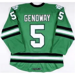 GLA North Dakota Hockey Jersey 5 Chay Genoway 11 Darcy Zajac 29 Brock Nelson Men's 100% сшита боевых боевых майков Sioux Dakota College