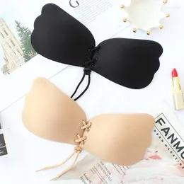 Yoga Outfit Seamless Wireless Adhesive Stick Bra Strapless Push Up Bras Women Sexy Backless Lingerie Invisible Silicone Bralette