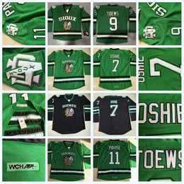 GLA C202 North Dakota Fighting Sioux 7 TJ Oshie 9 Jonathan Toews 11 Zach Parise College Fighting Hawks und Hockey Jersey Herr Dakota College Jersey