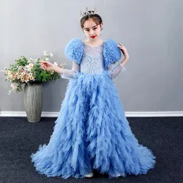 Cute Flower Girl Dresses For Wedding Spaghetti Lace Floral Appliques Tiered Skirts Girls Pageant Dress ball gown Kids tutu Birthday Gowns