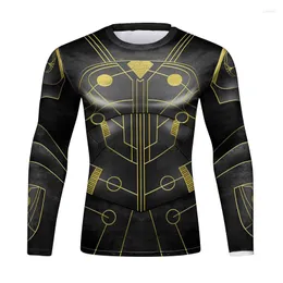 Men's T Shirts Sublimation Printed Custom Logo Mma Bjj Surf Rashguard Long Sleeve Manufacturers Oem Rash Guard