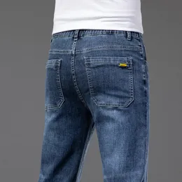 Jeans da uomo classici da uomo di alta qualità sottile primavera estate pantaloni casual larghi elastici uomo slim fit pantaloni in denim taglie forti 220923