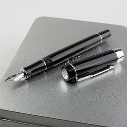 Fountain Pens Jinhao 100 harts Fountain Pen Black Fine Nib 05mm med silverklippkonverterare Skriva Business Office Gift Ink Pen 220923