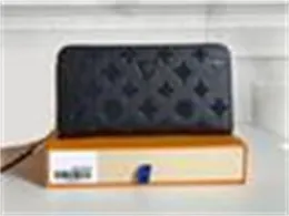 Designers zippy plånbok mjuk läder män kvinnor ikoniska texturerade mode långa blixtlås plånböcker mynt handväska kort höljet wih box dammväska 6 färg