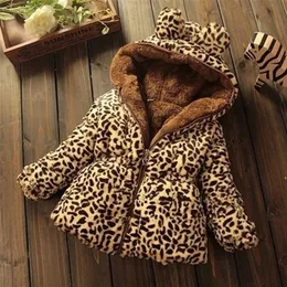 Cardigan Girls Jackets Fashion Leopard Cartoon Clothing Coat Baby Girl Winter Warm Casual Ytterkläder för 16 år gamla barn 220922