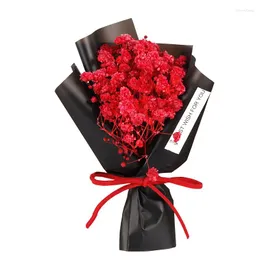 Dekorativa blommor Creative Mini Torked Small Bouquet of Gypsophila Ins Eternal Flower Valentine's Day Present Box With Event Soap