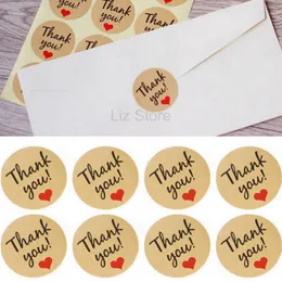 3.5cm Kraft Paper Thank You Sticker Round Wishing Bottle Card Tags Crafts Wedding Decoration DIY Party Supplies Adhesive Tag TH0473