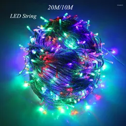 Strings 22m 200 LED String Wai Świąteczne Święto Świąteczne Świąteczne światła ślubne Deco Panele słoneczne Wodoodporne girland na zewnątrz