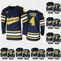 GLA MIT College Hockey Navy Jersey Cam York Nick Blankenburg Matty Beniers Brendan Brisson Mike Knuble Strauss Mann Thomas Bordeleau Dylan Larkin