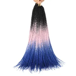 24 inç Senegalli Twist Saç Tığ işi örgülü dreadlocks tığ işi saç örgüleri Siyah kadınlar için 30 kök/paket ls23b