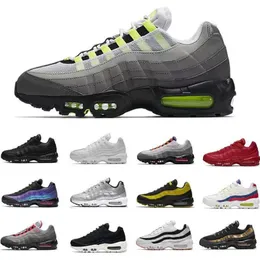 2021 Chaussures 95 Herr Running Shoes Classic Black Red Vit Sports Trainer Surface Cushion Breattable 95s Men Sneakers