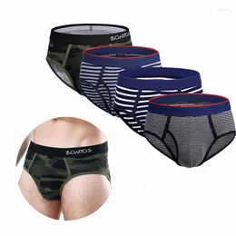 Underbyxor 4st trycker Bomull Man Briefs Set herrtronar f￶r gay ￶ppen front underkl￤der kamouflage 2022 herrar sexig bikini