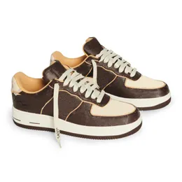 Män Monogram Brun Damier Azur Skor Sandaler Sneakers Running Forces one Low 1 Sneakers Dam Casual Big Schuhe 36-45