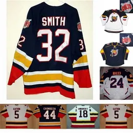 Gla Mit Barrie Colts 18 Rick Hwodeky 5 Cation 24 Fab Ricci 32 Smith 44 Crombeen Mens Womens Youth cusotm any name any number Hockey Jerseys