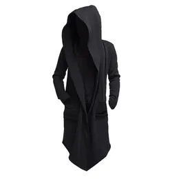 Herrjackor jodimitty män huva tröjor svart hiphop mantel hoodies modejacka långa ärmar kappor rockar utkläder 220923