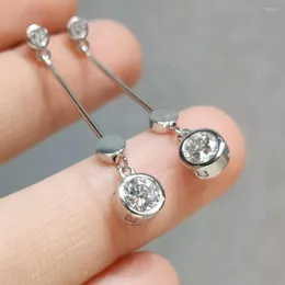 Orecchini pendenti in argento sterling 925 con taglio a bolle brillanti da 0,5 ct D colore Moissanite goccia gemma per le donne