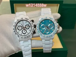 Zegarek N ma 40mm Wyposażony w wielofunkcyjny mechanizm 4130, całkowicie ceramiczny zegarek, pasek do zegarka, lustro ze szkła szafirowego