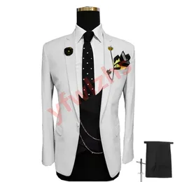Men se adaptaram a um botão Tuxedos Tuxedos Notch Lapel Groomsmen Wedding/baile/jantar Man Blazer Jaqueta TTWo Buttonsie Vest W733