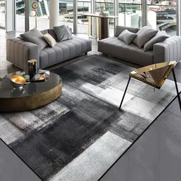 Carpets Fashion Simple Modern Abstract Ink Black Grey Carpet Bedroom Kitchen Door Mat Living Room Large Rug Floor Parlor Customized