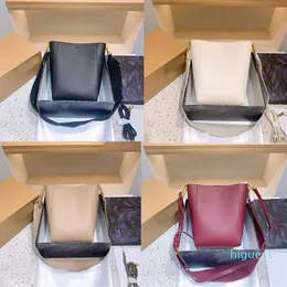 Totes bolsas de bolsas femininas designer balde largura tiras de ombro bolsas de couro luxuoso crossbody f￪mea dentro do bolso e balde da bexiga