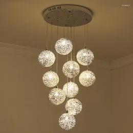 펜던트 램프 현대 LED 알루미늄 샹들리에 조명 침실 거실 계단 조명 부엌 비품 매달려 램프