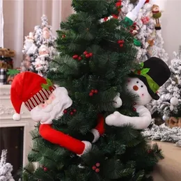 Dekoracje świąteczne 105 cm urocze uściski The Tree Doll Santa Claus Snowman Ornament Świąteczny wystrój Noel Atmosfery Xmas Rok 220922