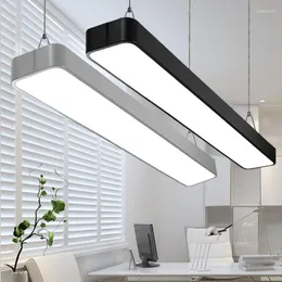 مصابيح قلادة L LED Office Chandelier Modern Minimalist مستديرة مستطيلة البناء مصباح الإضاءة مصباح الإضاءة السقف LMAP