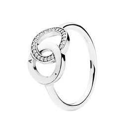 925 Sterling Silber Doppel-Halo-Hochzeitsgeschenkring für Frauen und Mädchen mit Original-Box-Set für Pandora CZ-Diamant-Verlobungsringe