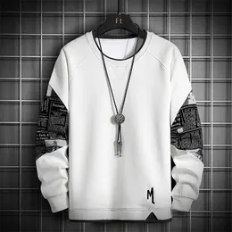 Heren Hoodies Sweatshirts Mannen Harajuku Casual Hip Hop Sweatshirt Stiksels Print Mannelijke O Hals Mode Heren Kleding Multi Kleur top 220922