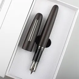 Fountain Pens Luksus Jinhao 9056 Fontanna Drewno Pen Black Ebony Gun Fine 05mm Bent Nib 10 mm Artykuły biurowe