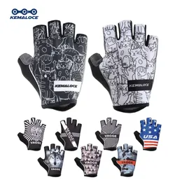 Cycling Gloves KEMALOCE Men Women Road Racing Half Finger Summer Mittens Non-Slip Reflective Outdoor Sport Adult MTB Bike Glove 220923