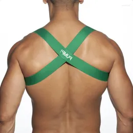 Podwodne elastyczne opaskę uprzężę mężczyzn seksowne ramię paski klatki piersiowej Bondage Halter Belt Club Party Costume Bodysuite Pu5501