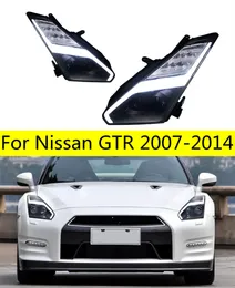 日産GTRのヘッドライト2007-2014 DRLデイタイムライトLEDフロントヘッドライトハイビームターン信号交換