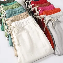 Women's Pants s Garemay Cotton Linen for Trousers Loose Casual Solid Color Harem Summer 220922
