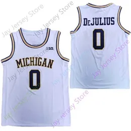 Mitch 2020 New NCAA Michigan Wolverines Trikots 0 David DeJulius College-Basketballtrikot Weiß Größe Jugend Erwachsener