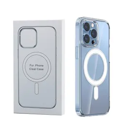 For Apple iPhone 14 ProMax Cell Phone Cases Mobile Shell Suction Shell Wireless Charging Transparent Magnetic XS Max 13 12