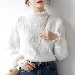 Women's Blouses Camisas Mujer 2022 Spring And Summer Women Tops Long Sleeve Loose All-match Chiffon Shirts Bell Shirt Base