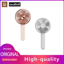 전기 팬 YouPin Qualitell Handheld 휴대용 접이식 팬 3 단 135 접이식 스토리지 데스크탑 미니 벤티틸라도 USB 충전기 T220924