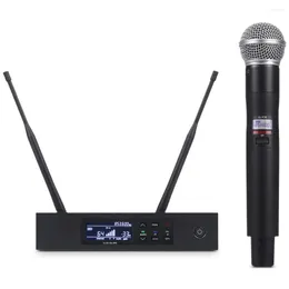 Microphones SIKETEER QLXD4 High Quality Professional Dual True Diversity Wireless Microphone System Stage Performance