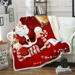Blanket Throw Red Sherpa Fashion Adult Year Gift Christmas Travel Party Decoration Quilt 220922