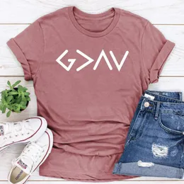 Women's T Shirts Women's T-Shirt God Is Greater Than The Ups And Downs Christian Jesus Tee Vintage Christianit Clothes Womens Clothing