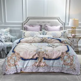 침구 세트 보헤미아 이집트 면직물 베드 시트 시트 이불 커버 피트 시트 4pcs Queen King Bedding 세트 침대 세트 Parure de Ropa de Cama 220924