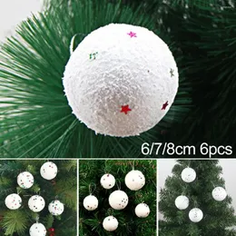 Noel dekorasyonları 1 adet beyaz parıltı ağaç baubles yumuşak köpük Noel ev dekor navidad dekoraciones para