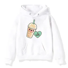 Pullover Latte Print Girls Hoodie Boys Sweatshirts de mangas compridas Capuz para crian￧as Autumn estilo casual Roupas Crian￧a Crian￧a 214 anos 220924