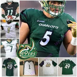 Mitch Custom 2020 Charlotte Football Jersey NCAA College 22 Tre Harbison III 18 Taylor Thompson 3 Chris Reynolds 32 Benny Lemay 9 Victor Tucker