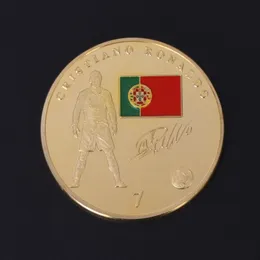 5pcs 24K Altın ve Gümüş Ronaldo Futbol Para Brezilya Futbolu Dünya Kupası Cristiano Ronaldo, Coins 220926'ya meydan okuyor