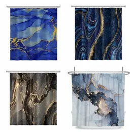 Shower Curtains Marble Pattern Texture Abstract Gradient Curtain Luxury Bathroom Decor Home Bath Waterproof with Hooks L220922