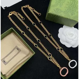 Vintage Round Round Double Letter Necklace Damesjuwelen gelaagde accessoires voor unisex Designer Gifts Fashion Gold Chains hanger 2022