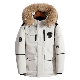 Piumino da uomo Parka addensato con grande collo in vera pelliccia Parka caldo -30 gradi Cappotto invernale impermeabile casual da uomo Taglia 3XL 220924